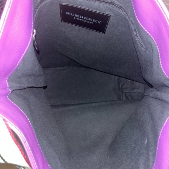 Rare unique Purple leather BURBERRY LONDON - Picture 6 of 7